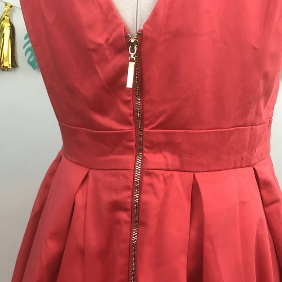 Modcloth Fervour Retro Orange Fit N Flare Dress Lg - Picture 5 of 7